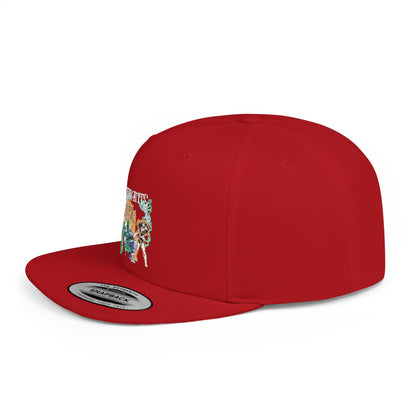 Urban Adventure Flat Bill Snapback Hat - Trendy Embroidered Design
