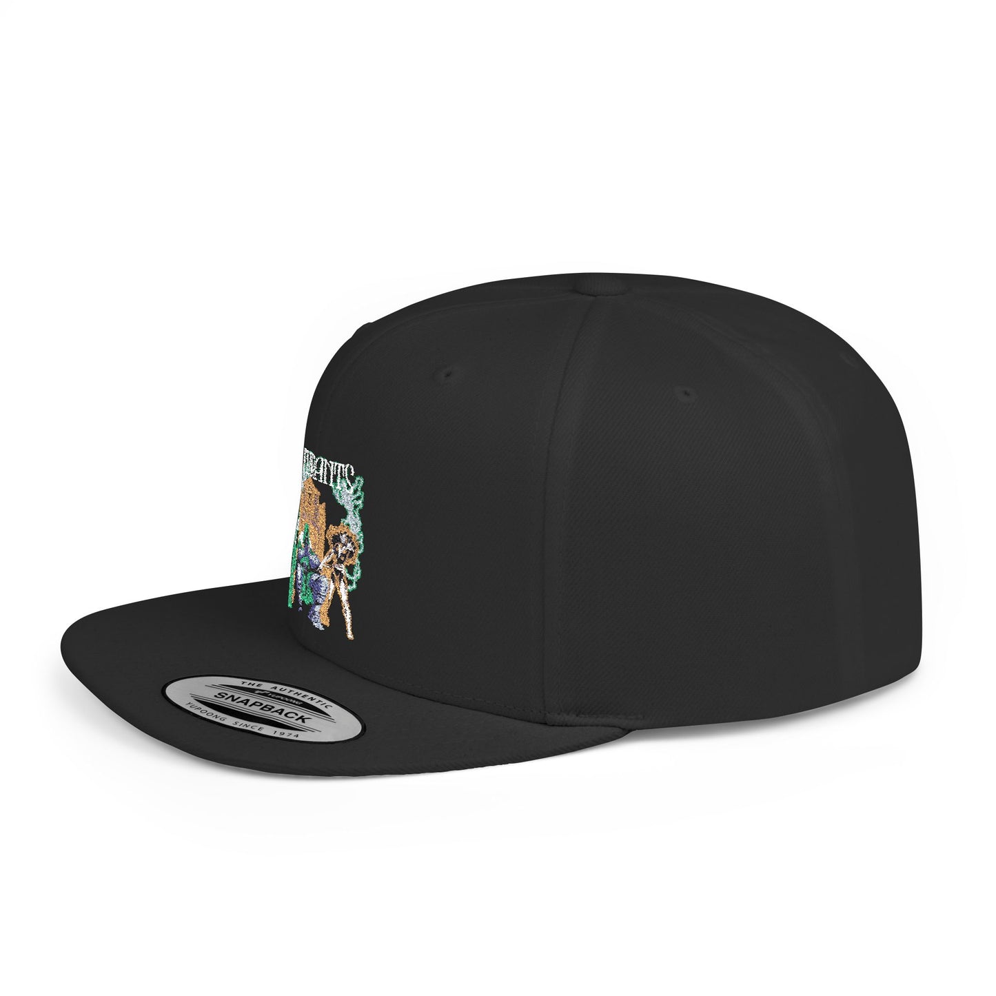 Urban Adventure Flat Bill Snapback Hat - Trendy Embroidered Design