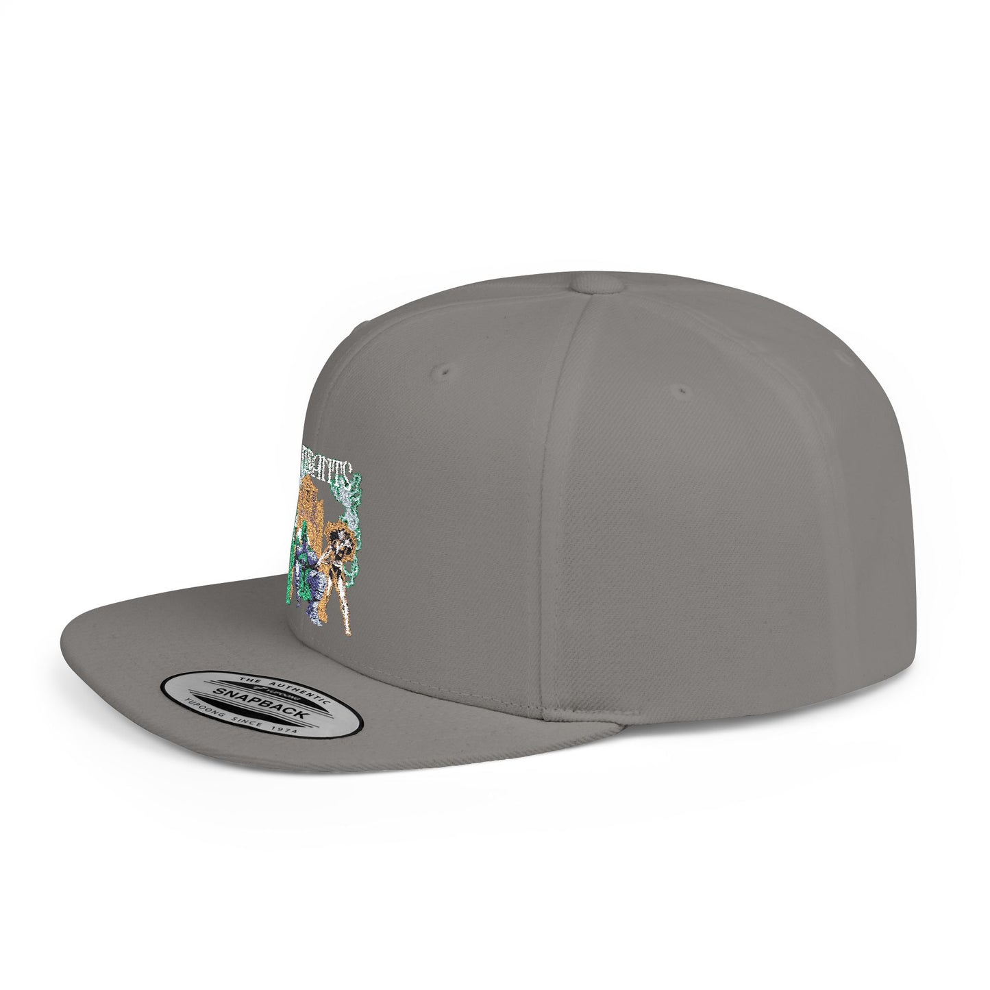 Urban Adventure Flat Bill Snapback Hat - Trendy Embroidered Design