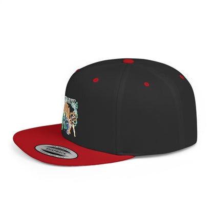Urban Adventure Flat Bill Snapback Hat - Trendy Embroidered Design