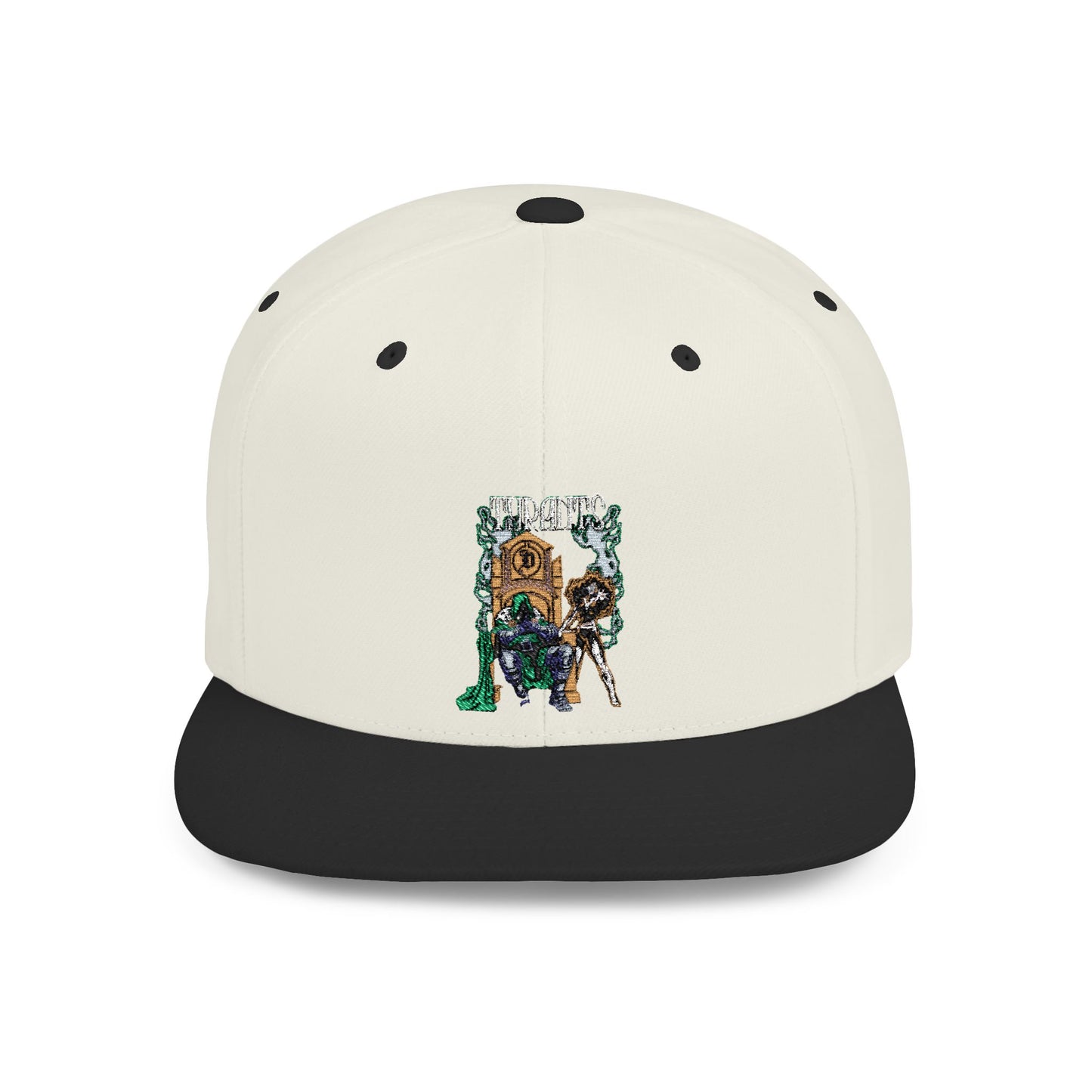 Urban Adventure Flat Bill Snapback Hat - Trendy Embroidered Design