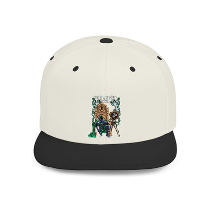 Urban Adventure Flat Bill Snapback Hat - Trendy Embroidered Design