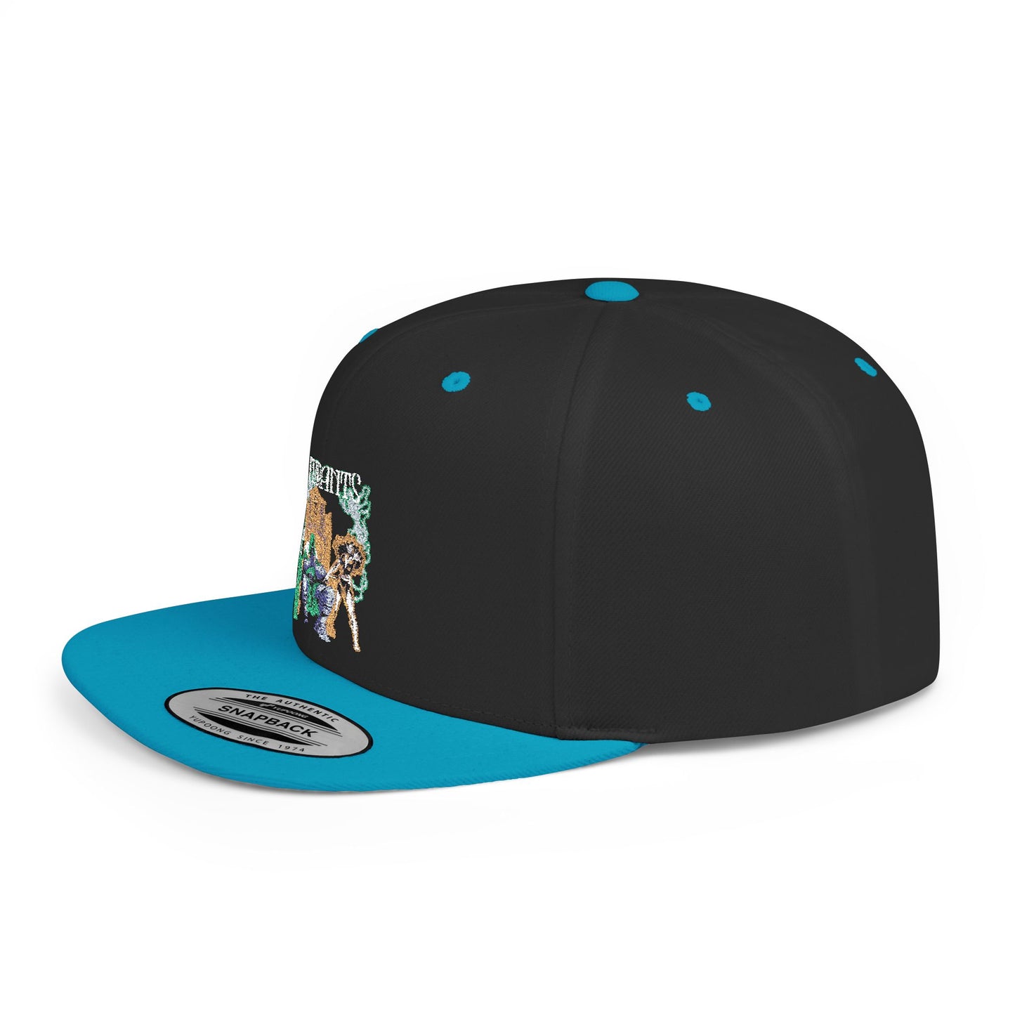 Urban Adventure Flat Bill Snapback Hat - Trendy Embroidered Design