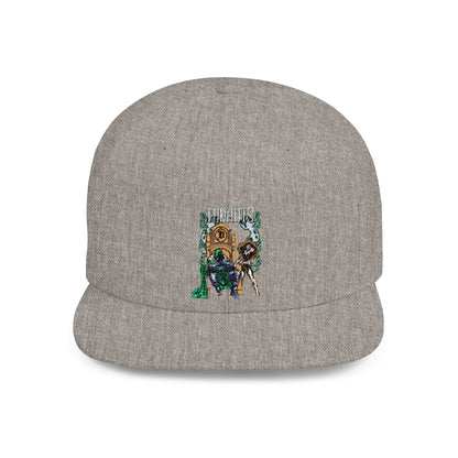 Urban Adventure Flat Bill Snapback Hat - Trendy Embroidered Design