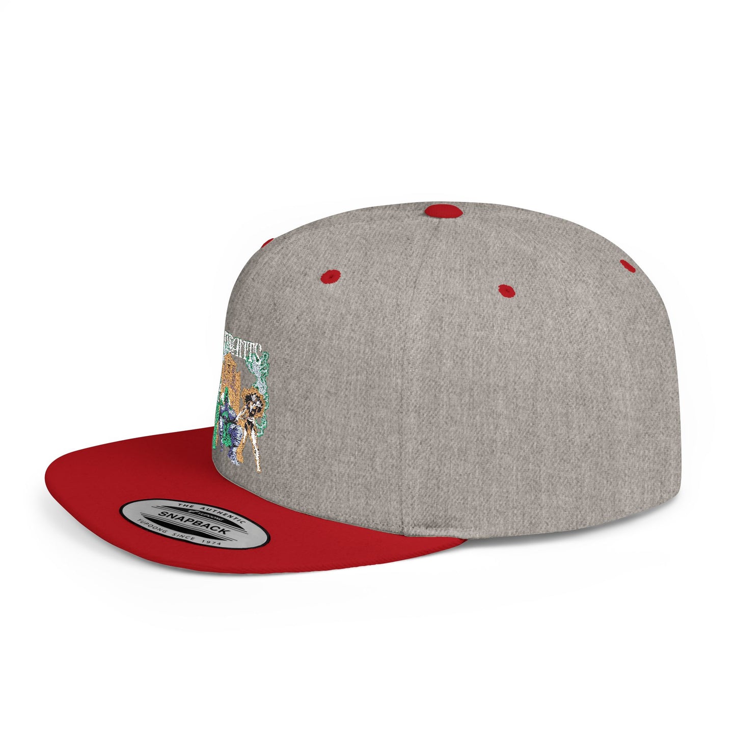 Urban Adventure Flat Bill Snapback Hat - Trendy Embroidered Design