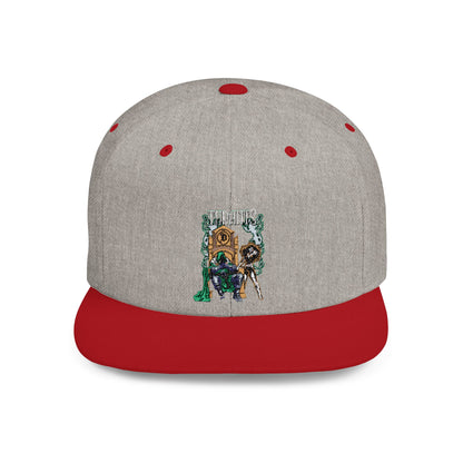 Urban Adventure Flat Bill Snapback Hat - Trendy Embroidered Design